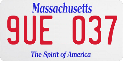 MA license plate 9UE037