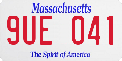 MA license plate 9UE041