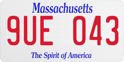 MA license plate 9UE043