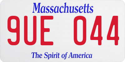 MA license plate 9UE044