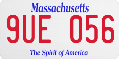 MA license plate 9UE056