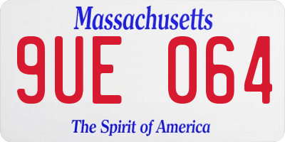 MA license plate 9UE064