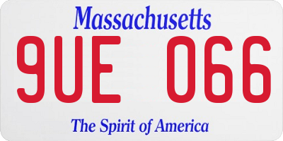 MA license plate 9UE066