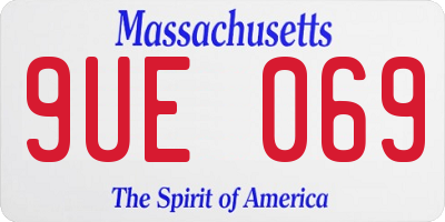 MA license plate 9UE069