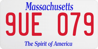 MA license plate 9UE079