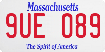 MA license plate 9UE089