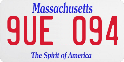 MA license plate 9UE094
