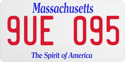 MA license plate 9UE095