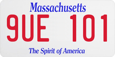 MA license plate 9UE101