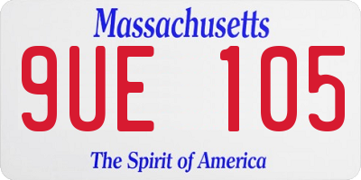 MA license plate 9UE105