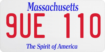 MA license plate 9UE110