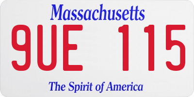 MA license plate 9UE115