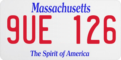 MA license plate 9UE126
