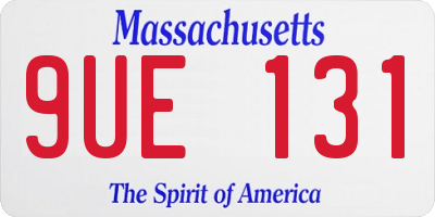 MA license plate 9UE131