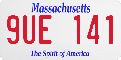 MA license plate 9UE141