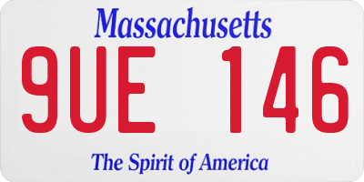 MA license plate 9UE146