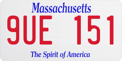 MA license plate 9UE151