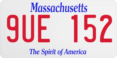 MA license plate 9UE152