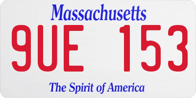 MA license plate 9UE153
