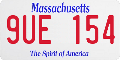 MA license plate 9UE154