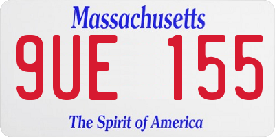 MA license plate 9UE155