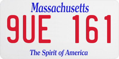 MA license plate 9UE161