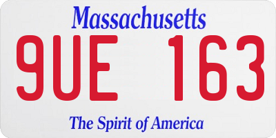 MA license plate 9UE163