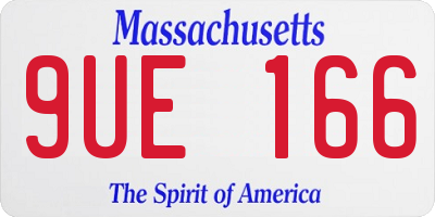 MA license plate 9UE166