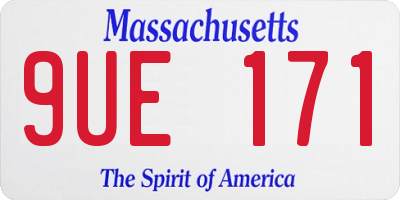 MA license plate 9UE171
