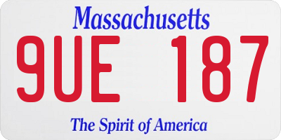 MA license plate 9UE187