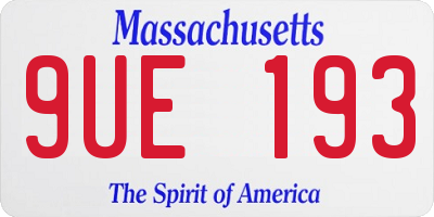 MA license plate 9UE193