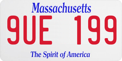 MA license plate 9UE199