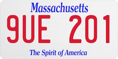 MA license plate 9UE201