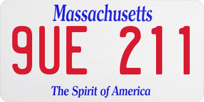MA license plate 9UE211