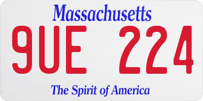 MA license plate 9UE224