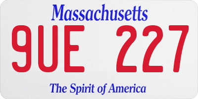 MA license plate 9UE227