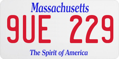 MA license plate 9UE229