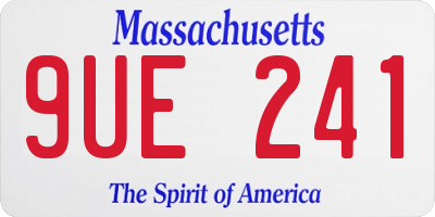 MA license plate 9UE241