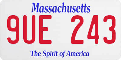 MA license plate 9UE243