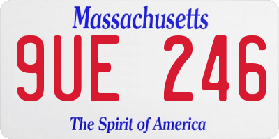 MA license plate 9UE246