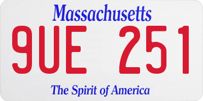 MA license plate 9UE251