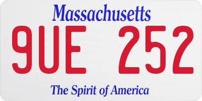 MA license plate 9UE252