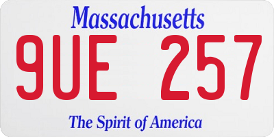 MA license plate 9UE257