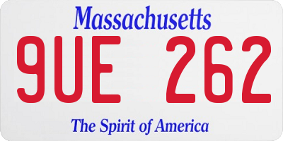 MA license plate 9UE262