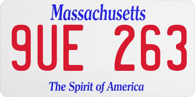 MA license plate 9UE263