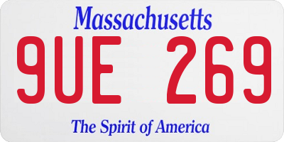 MA license plate 9UE269