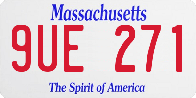 MA license plate 9UE271