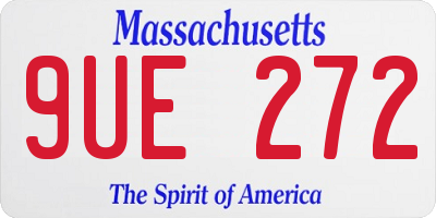 MA license plate 9UE272