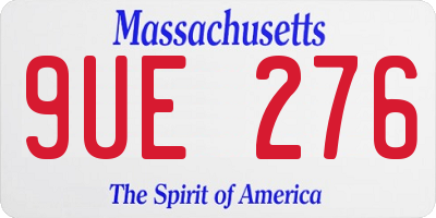 MA license plate 9UE276