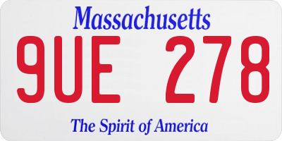 MA license plate 9UE278